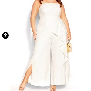 City Chic Ivory Jumpsuit Size 16